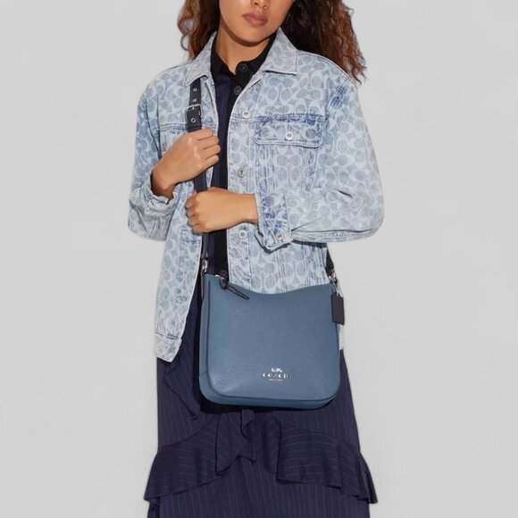 Coach Ellie File Bag Indigo Blue Like New - Picture 4 of 16